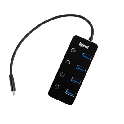 iggual Hub tipo C x 4 puertos USB 3 1 4BUTTONS